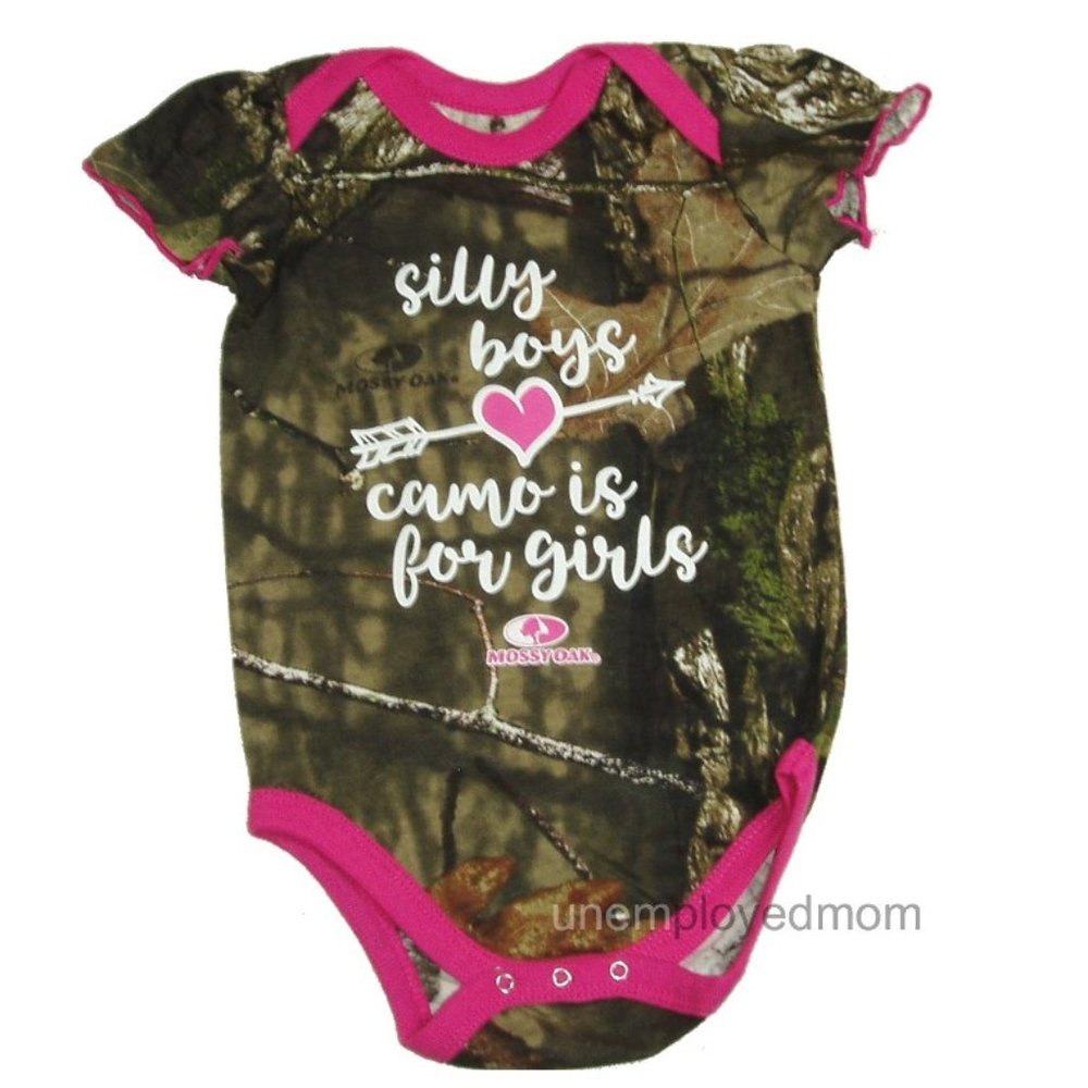 Daddy's Camo Girl Creepers Bodysuits 3 Short Sleeve Shirts Hunting Buddy - Picture 3 of 11